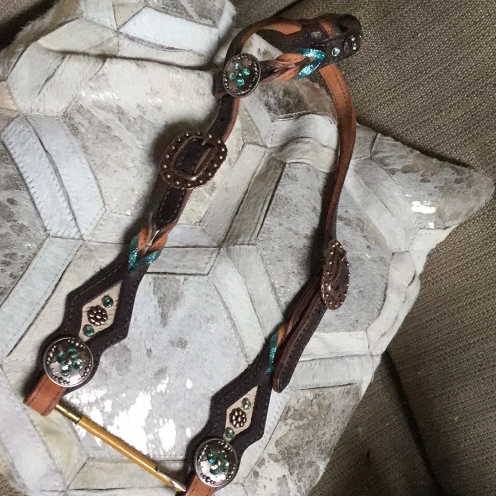 Custom horse headstall barrel racing cowgirl rodeo queen equestrian western - Picture 5 of 10